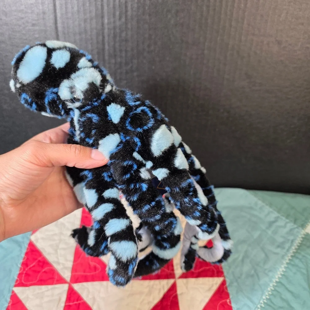 Vintage The Petting Zoo Octopus Plush Kids Small Black Blue Spotted Sea Toy 1994